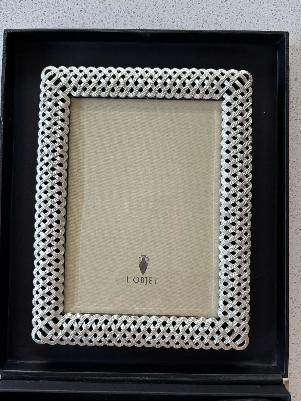 L'OBJET Silver Braided Photo Frame